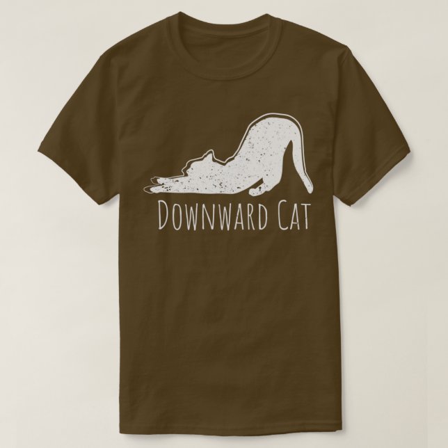 Camiseta Descendente Gato Gracioso Yoga Meditación Humor Ga (Diseño del anverso)