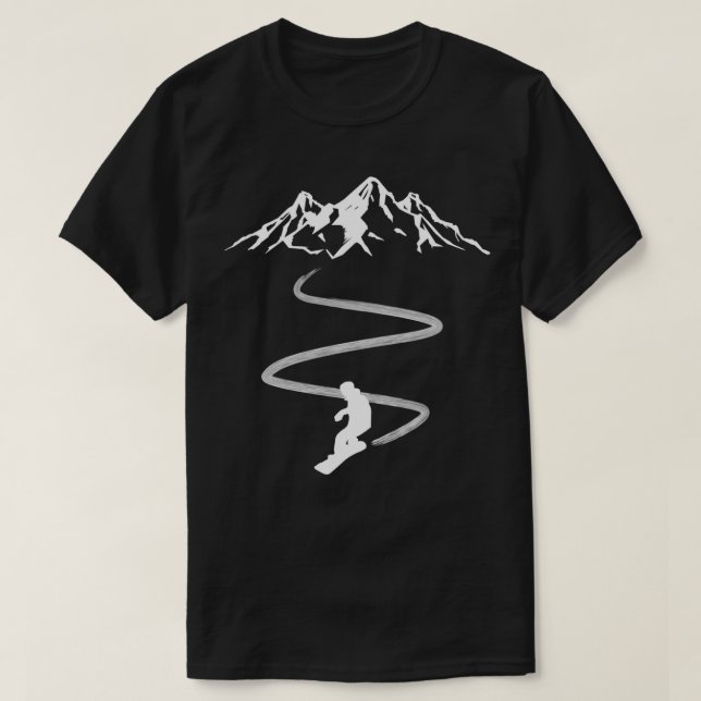 Camiseta Descenso de las montañas Snowboard (Diseño del anverso)