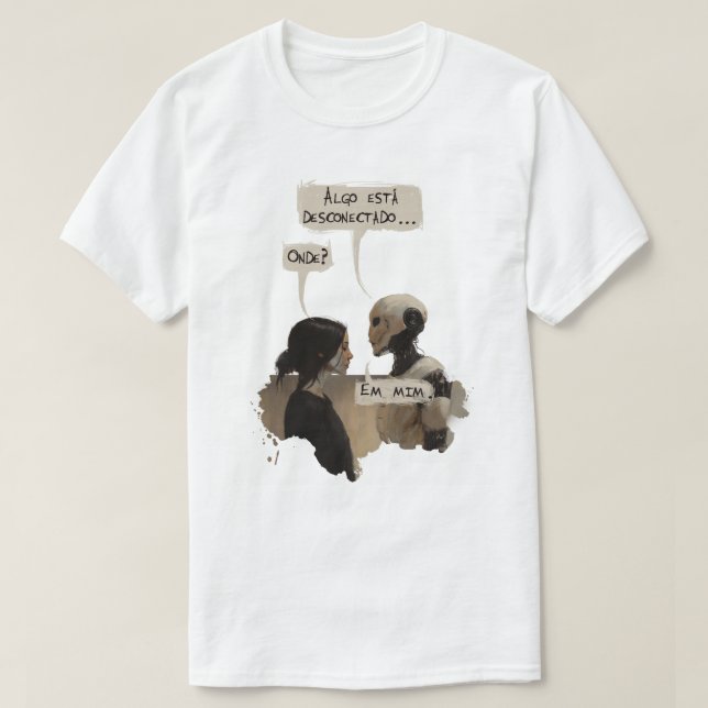 Camiseta Desconectado (Com frase) (Diseño del anverso)