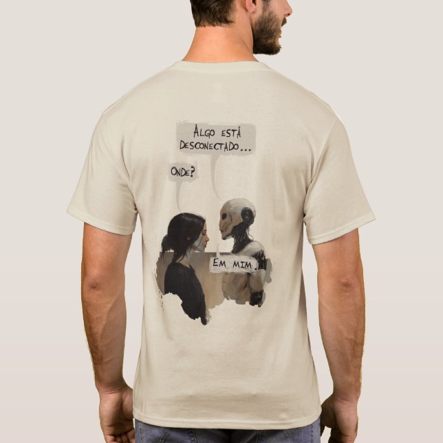 Camiseta Desconectado (com frase) Verso (Reverso)