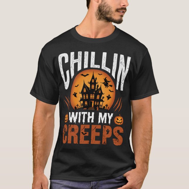 Camiseta Descripción de la Casa Embrujada de Halloween Chil (Anverso)
