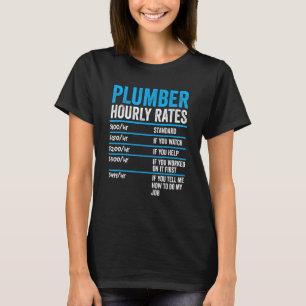 Camiseta Descripción De La Tasa Horaria De Plomero De Los S