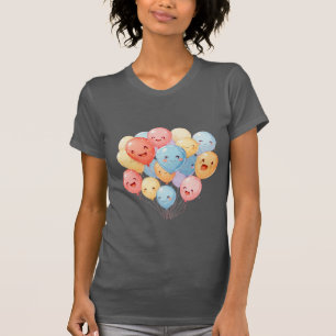 Camiseta Descripción de un grupo de globos flotando alegrem