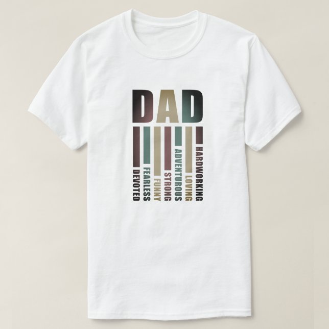 Camiseta Descripción del Día del Padre "DAD" (Diseño del anverso)