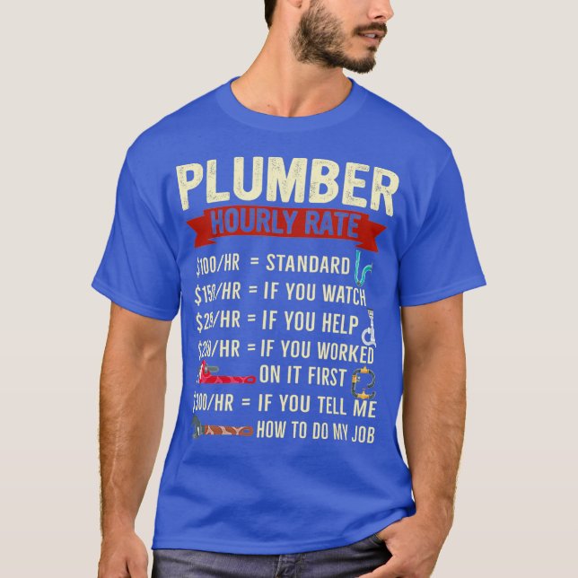 Camiseta Descripción divertida de la tarifa horaria del plo (Anverso)