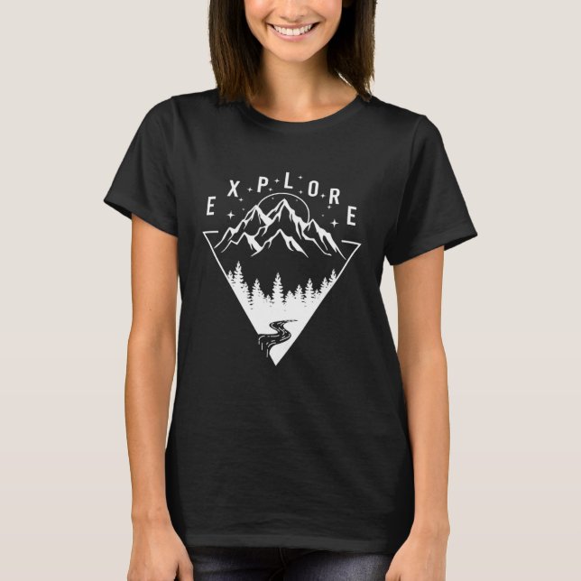 Camiseta Descubra las montañas (Anverso)