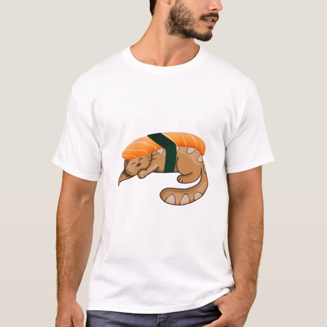 Camiseta Descubre caprichosos gatos de sushi: abrazo a la d (Anverso)