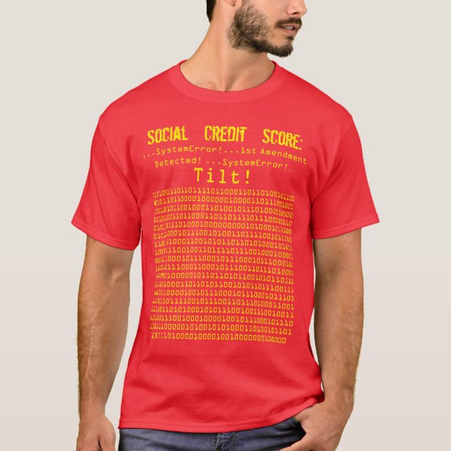 Camiseta Descubren 1ª enmienda del puntaje del crédito soci (Anverso)