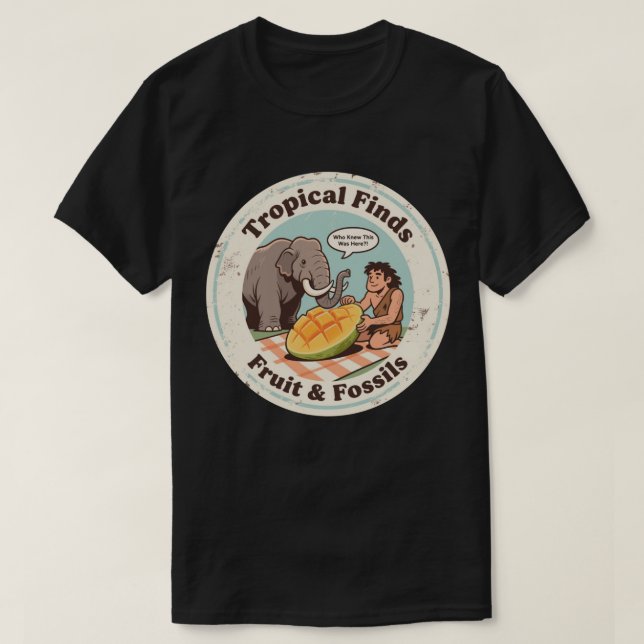 Camiseta Descubrimiento de mango de mamut cavernícola (Diseño del anverso)