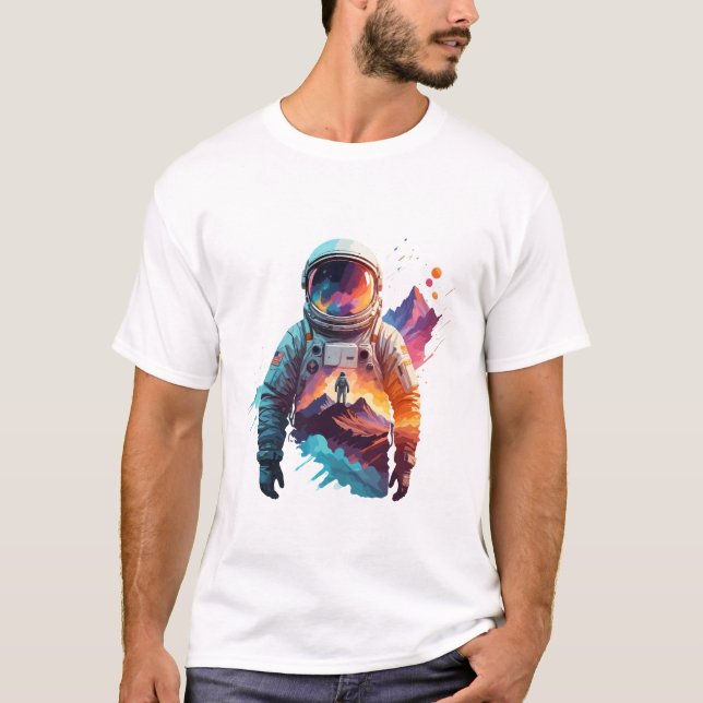 Camiseta Descubrimiento del espacio artístico del vector de (Anverso)
