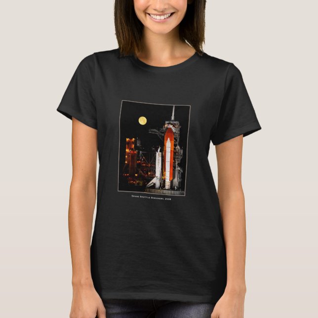 Camiseta Descubrimiento del transbordador espacial y Luna c (Anverso)