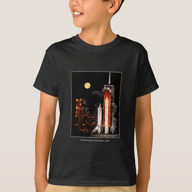 Camiseta Descubrimiento del transbordador espacial y luna l (Anverso)