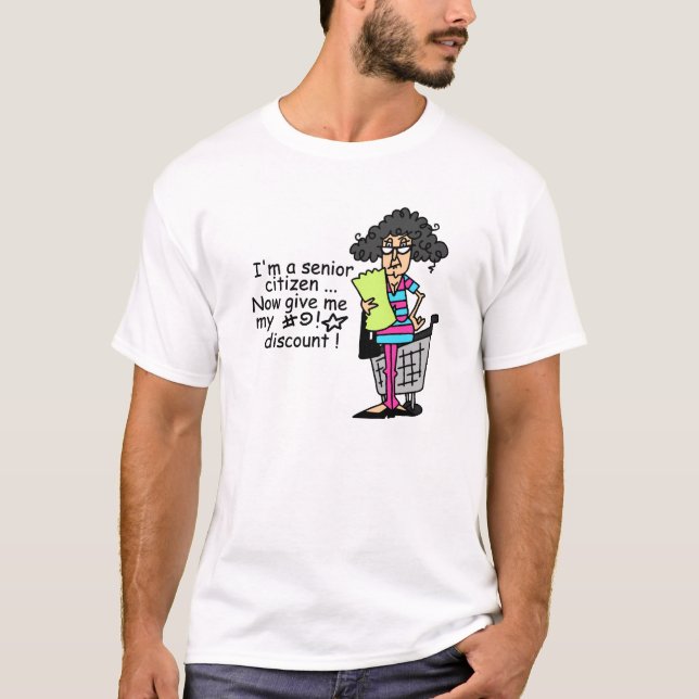 Camiseta Descuento para adultos mayores (Anverso)