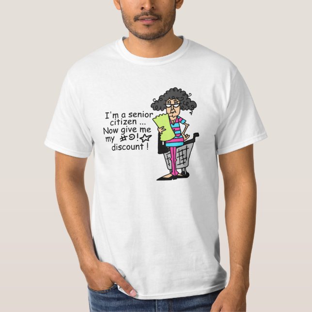 Camiseta Descuento para adultos mayores (Anverso)