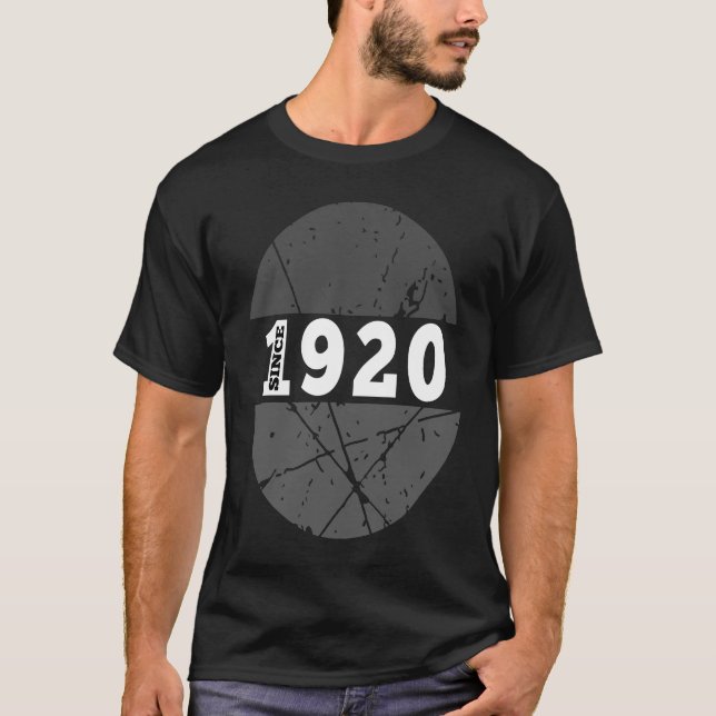 Camiseta Desde 1920 Hombres Mujeres 1920 BDay Nacido en 192 (Anverso)