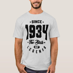 Camiseta Desde 1934, el regalo de cumpleaños de las leyenda
