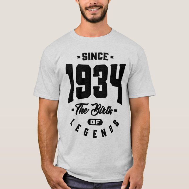 Camiseta Desde 1934, el regalo de cumpleaños de las leyenda (Anverso)