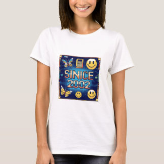 Camiseta DESDE 2002 - Fuente de píxeles y N digital del ord