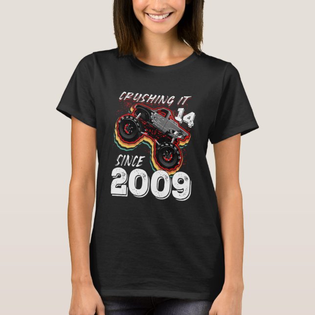 Camiseta Desde 2009 Monster Truck 14th Birth (Anverso)