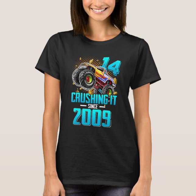 Camiseta Desde 2009 Monster Truck 14th Birth (Anverso)