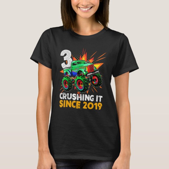 Camiseta Desde 2019, tercer cumpleaños, Monstruo de 3 años  (Anverso)
