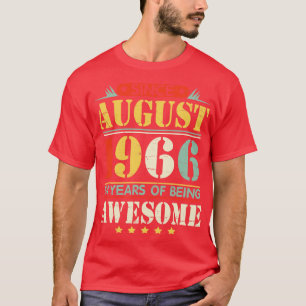 Camiseta Desde Agosto De 1966 Feliz Cumpleaños 54 Años De S