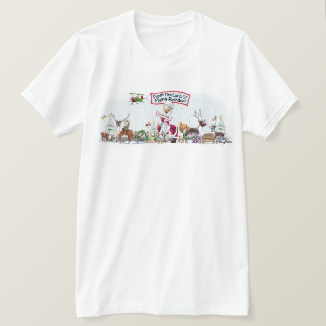 Camiseta Desde La Tierra De Los Renos Voladores (Anverso del diseño)