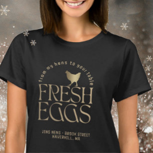 Camiseta DESDE MIS HENES HASTA TU MESA Oro Fresco De Pollo