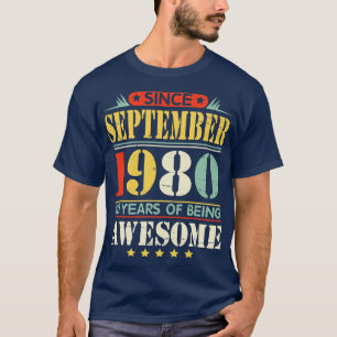 Camiseta Desde Septiembre De 1980 Feliz Cumpleaños A Papá