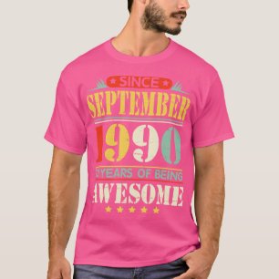 Camiseta Desde Septiembre De 1990 Feliz Cumpleaños A Papá