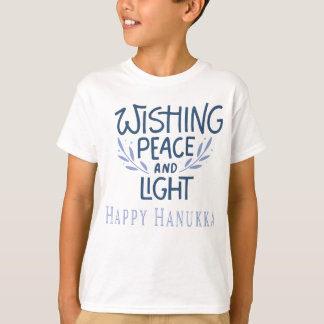 Camiseta Deseando paz y luz Hanukká feliz