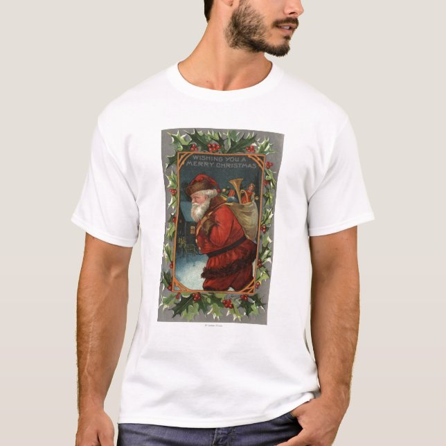 Camiseta Deseándole feliz marchar de ChristmasSanta (Anverso)