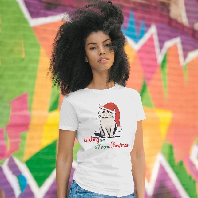 Camiseta Deseándote un gato mágico de Navidades (Subido por el creador)