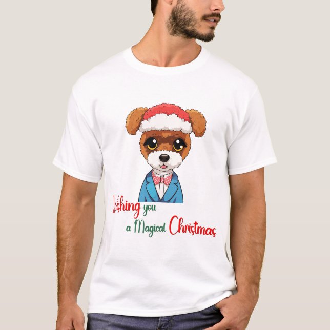 Camiseta Deseándote un perro Navidad mágico (Anverso)