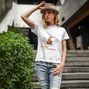 Camiseta Deseándote un venado de Navidades humildes