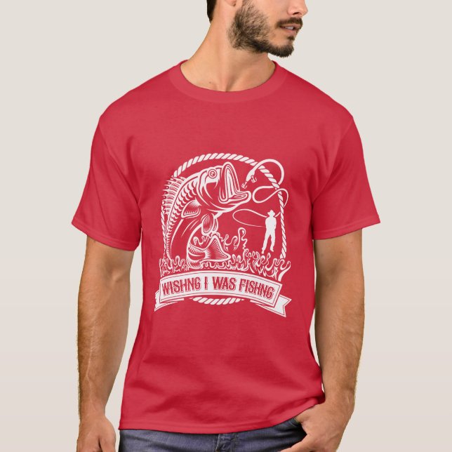 Camiseta Desearía Estar Pescando (Anverso)