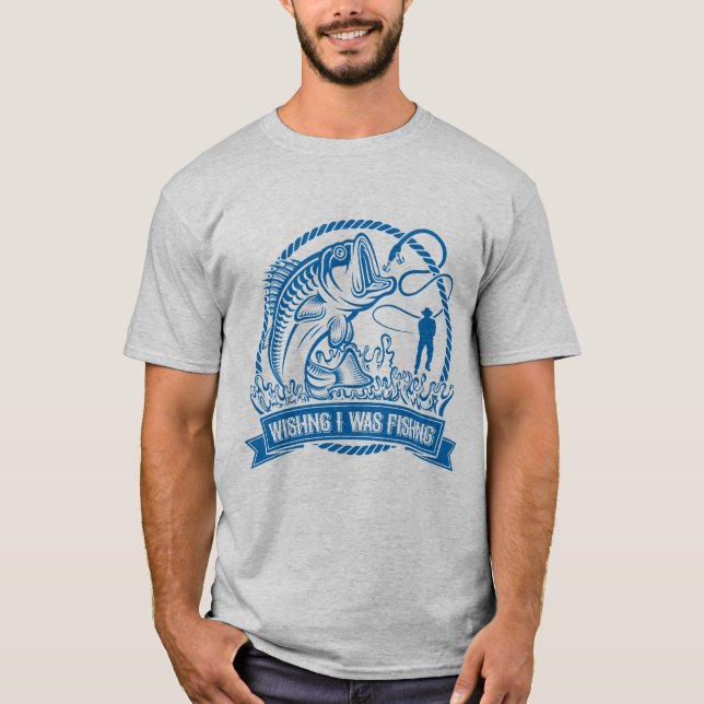 Camiseta Desearía Estar Pescando (Anverso)
