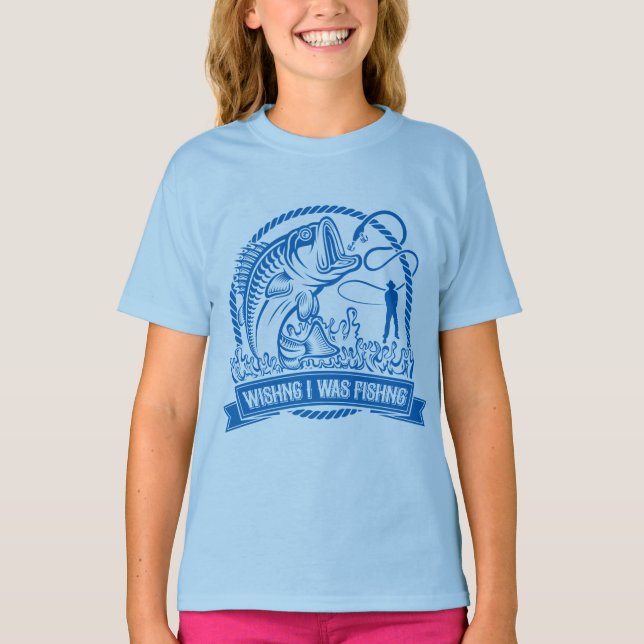 Camiseta Desearía Estar Pescando (Anverso)