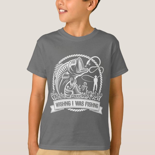 Camiseta Desearía Estar Pescando (Anverso)
