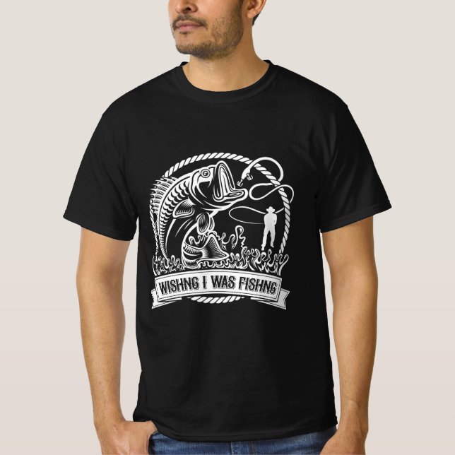 Camiseta Desearía Estar Pescando (Anverso)