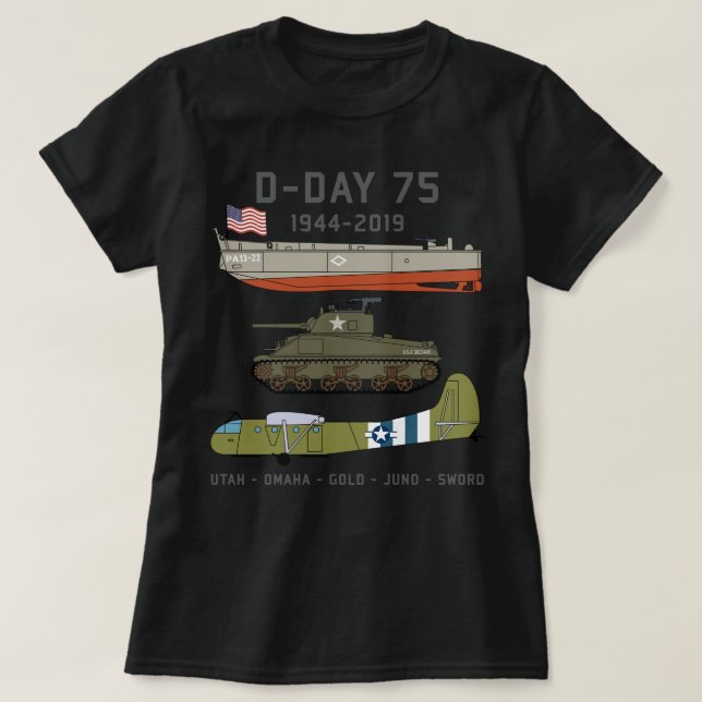 Camiseta Desembarcos Normandeses en el Día D 75 Aniversario (Diseño del anverso)