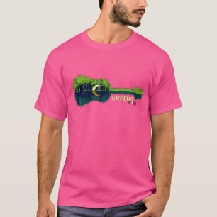 Camiseta Desenchufe la Guitarra Acústica Forestal Saliente