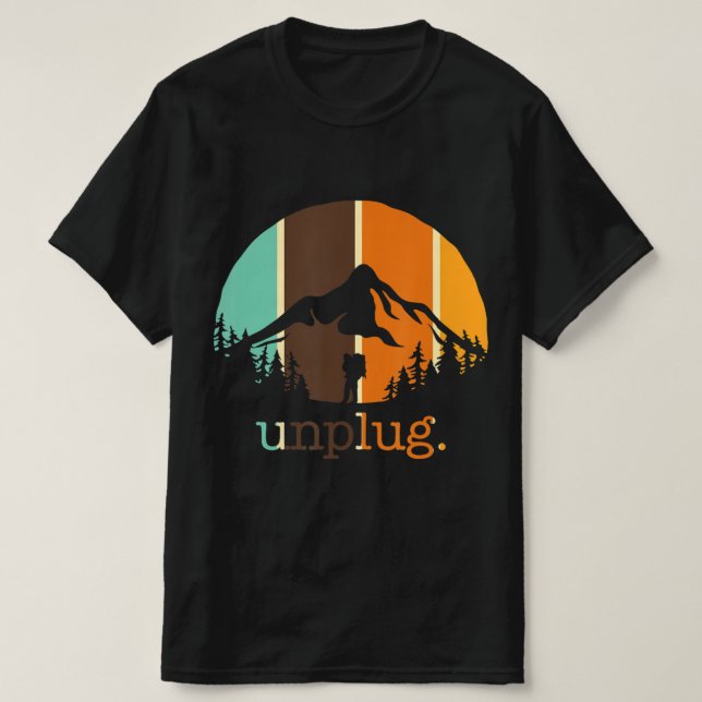 Camiseta Desenchufe Senderismo Amante Diversión al aire lib (Diseño del anverso)