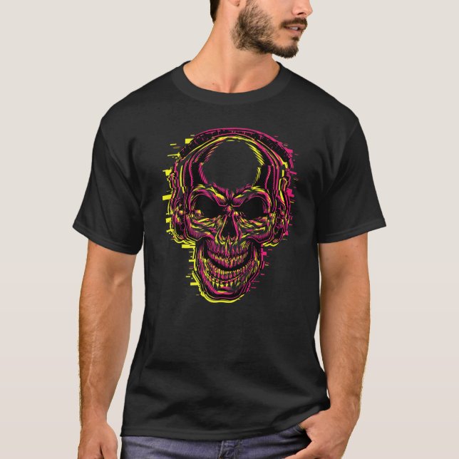 Camiseta Desenfoque de la música Skull (Anverso)