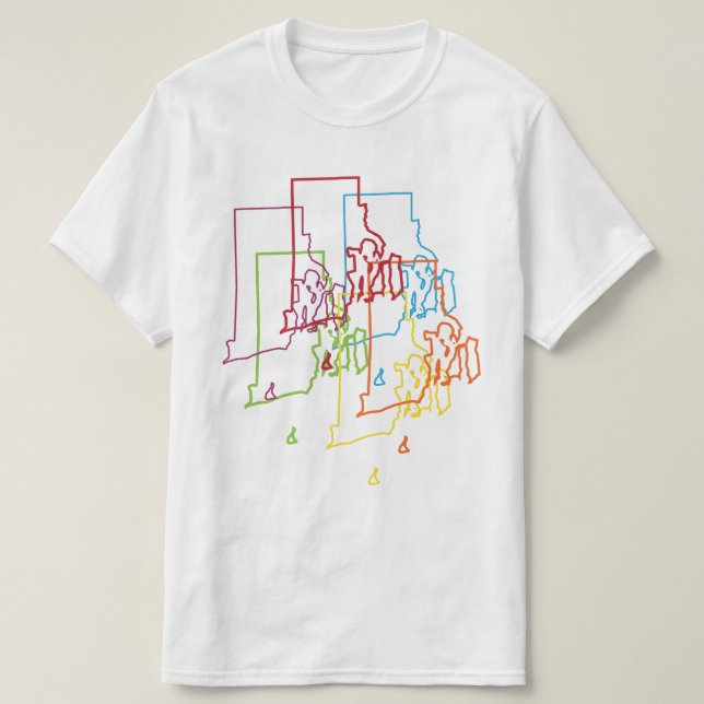 Camiseta desenfoque del orgullo de la isla de rhode (Diseño del anverso)