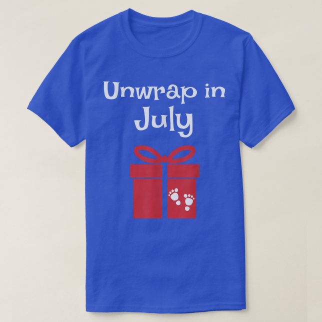 Camiseta Desenvolver En Julio Navidades Anuncio De Embarazo (Diseño del anverso)
