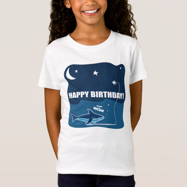 Camiseta Deseo de cumpleaños de los tiburones (Anverso)
