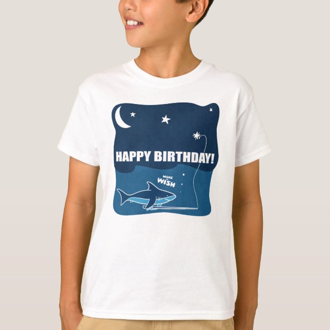 Camiseta Deseo de cumpleaños de los tiburones (Anverso)