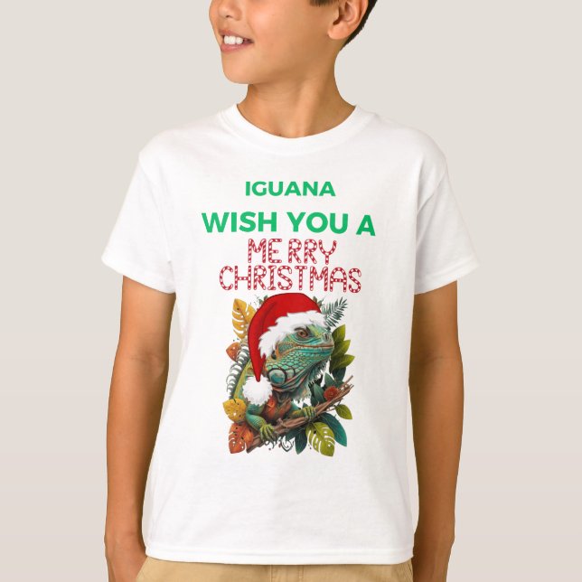 CAMISETA DESEO DE UNA IGUANA MERRY NAVIDAD (Anverso)