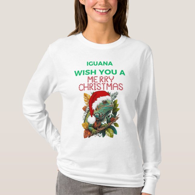 CAMISETA DESEO DE UNA IGUANA MERRY NAVIDAD (Anverso)